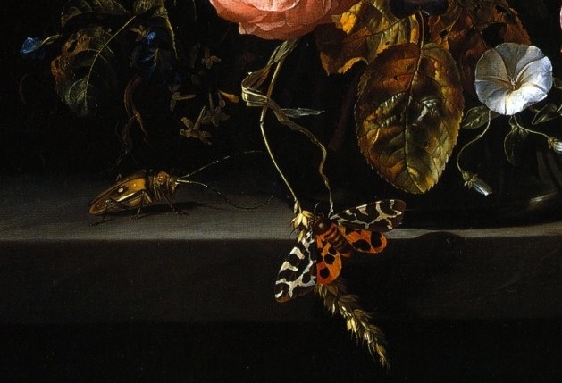 Detail 2 of Ruysch's Flowers in a Glass Vase