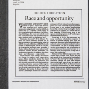 "Higher Education: Race and opportunity"