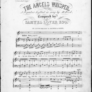 The ancels [i.e. angels] whisper : a popular ballad as sung by Mr. Wood
