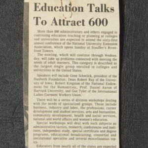 "Education Talks To Attract 600"