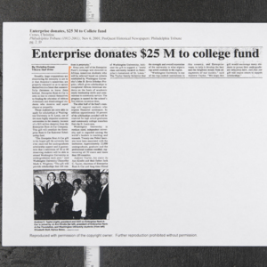 "Enterprise donates $25 M to college fund"