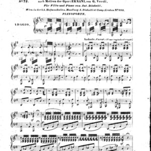 1tes Potpourri nach Motiven der Oper Ernani von G. Verdi / für flöte und piano von Ant. Diabelli.