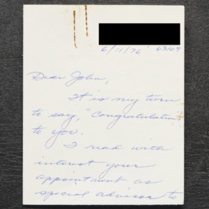 Letter from Marie Larken to John Ervin