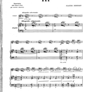 2me Arabesque / Claude Debussy ; transcription pour violon et piano par Gaston Choisnel ; [transcription pour flute et piano par L. LaFleurance].