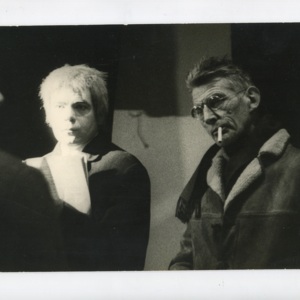 Marin Karmitz , Michael Lonsdale and Samuel Beckett on the film set of <em>Com&eacute;die</em>
