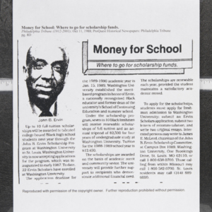 "Money for School: Where to go for scholarship funds."