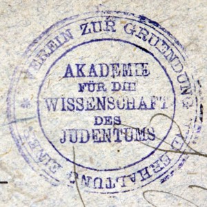 Bookstamp of Akademie für die Wissenschaft des Judentums