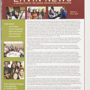 <em>Ervin News</em> A Newsletter of the John B. Ervin Scholars Program Issue 11