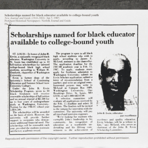 "Scholarships  named for black educator available to college-bound youth"