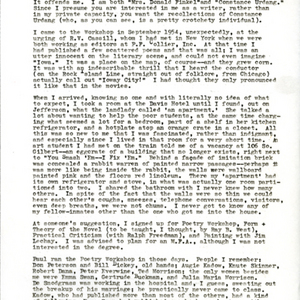 Typed letter [carbon] from Constance Urdang to Steve Wilbers, February 27, 1976